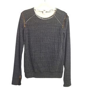 David Lerner Long Sleeve Sweatshirt Gray Crew Neck Small Womens Bamboo Blend